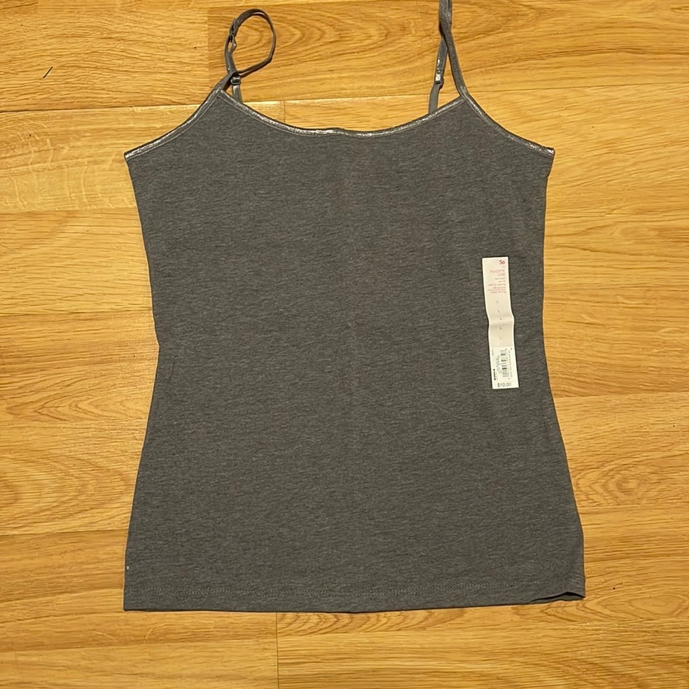 NWT juniors Large Grey Cami
